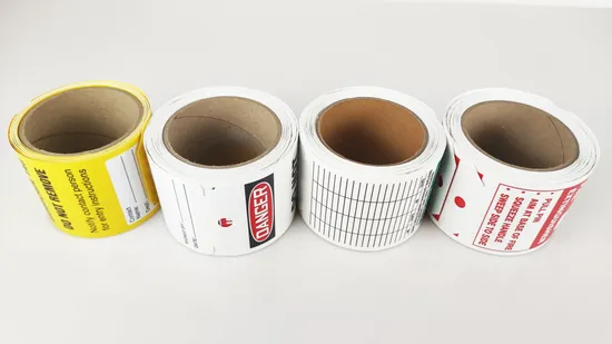 산업 장비 잠금 PVC 안전 잠금 태그 롤 경고 태그