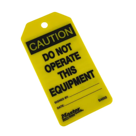 PVC 주의 디자인 안전 잠금 태그 라벨 태그 사용자 정의