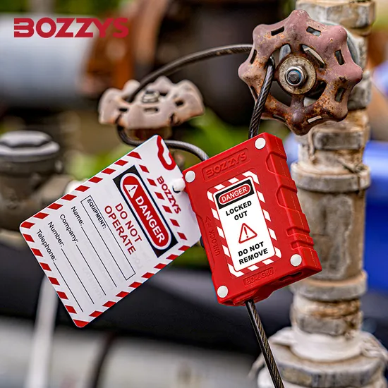 Bozzys 조절식 잠금 안전 케이블 패드락 (0.8m 플라스틱 포함)