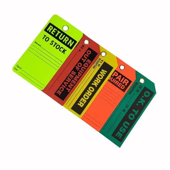 맞춤 로고 종이 태그 양면 인쇄 경고 잠금 태그