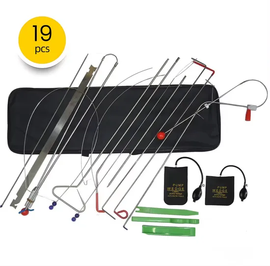 퀵 오픈 롱 리치 자동차 개방 비상 도구 자동차 잠금 해제 키트(에어 웨지 펌프 포함)